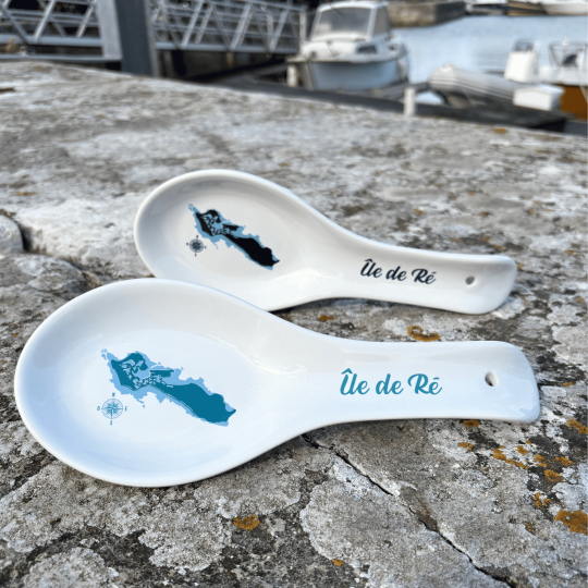 Île de Ré map spoon rest - Dark blue