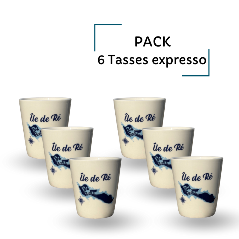 Pack 6 tasses expresso- Bleu marine