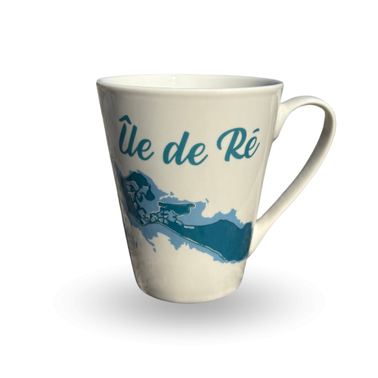 Mug conique carte Île de Ré - Bleu turquoise