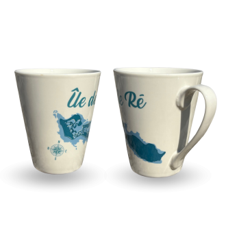 Mug conique carte Île de Ré - Bleu turquoise