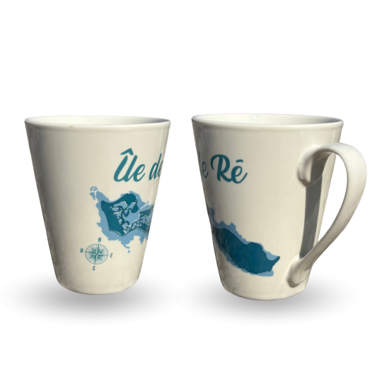 Île de Ré conic mug map - Turquoise Blue