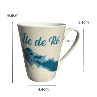 Mug conique carte Île de Ré - Bleu turquoise