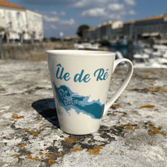 Île de Ré conic mug map - Turquoise Blue