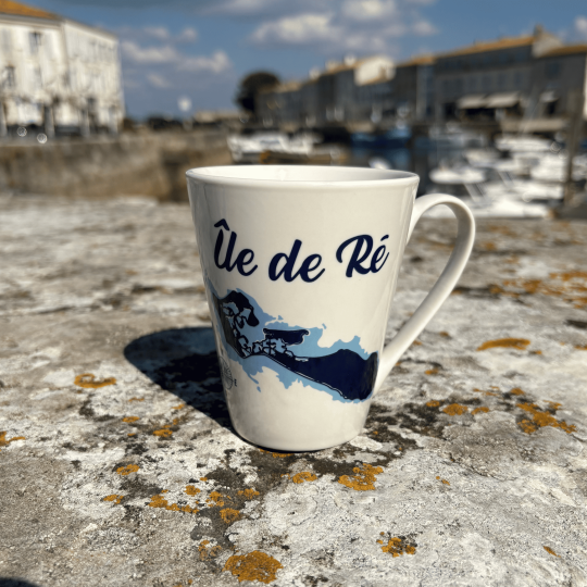 Mug conique carte Île de Ré - Bleu marine