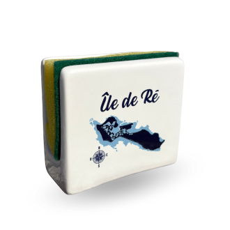 Porte éponge carte Île de Ré - Bleu marine