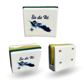 Porte éponge carte Île de Ré - Bleu marine