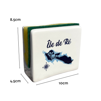 Porte éponge carte Île de Ré - Bleu marine