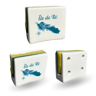 Porte éponge carte Île de Ré - Bleu turquoise