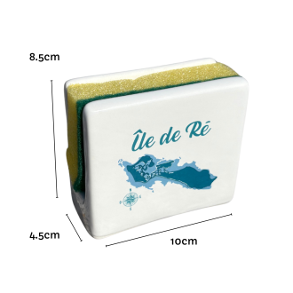 Porte éponge carte Île de Ré - Bleu turquoise