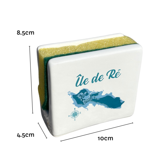 Porte éponge carte Île de Ré - Bleu turquoise