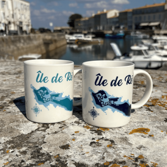 Mug carte Île de Ré bleu turquoise