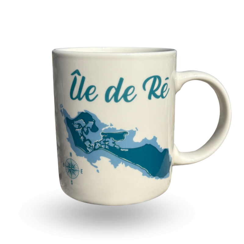 Île de Ré mug map - Turquoise blue