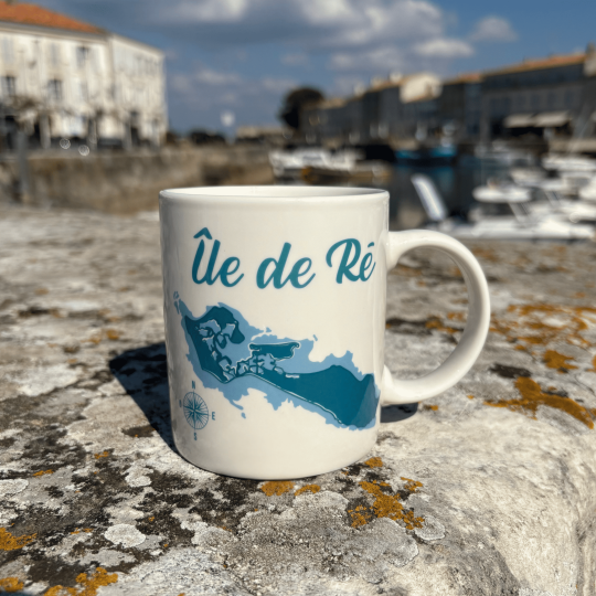 Île de Ré mug map - Turquoise blue
