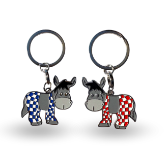 Porte clé Île de Ré - Âne en culotte vichy