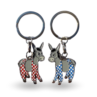 Porte clés Île de Ré - Âne en culotte vichy