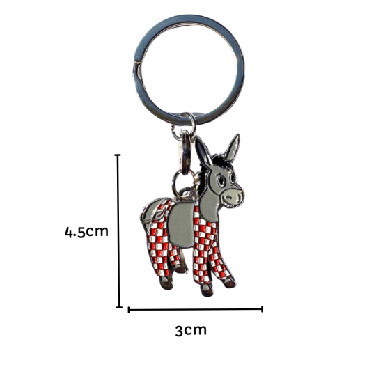 Île de Ré key ring - Donkey in vichy panties