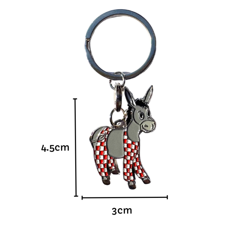 Île de Ré key ring - Donkey in vichy panties