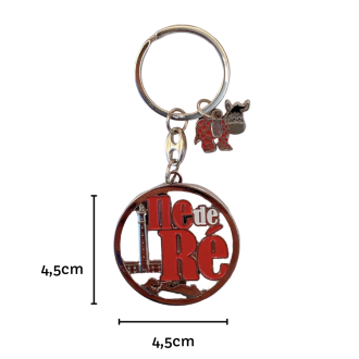 Porte clés Île de Ré - Phare rond rouge