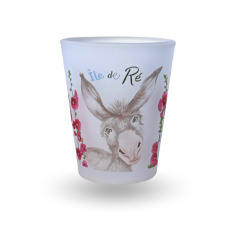 Verre à shooter - tête d'âne roses trémières