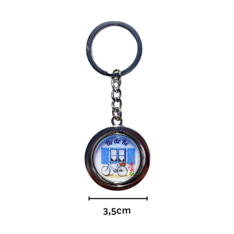 Porte clés Île de Ré - Rotatif en métal mesures