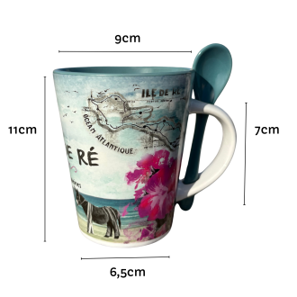 Mug conique avec cuillère - Île de Ré