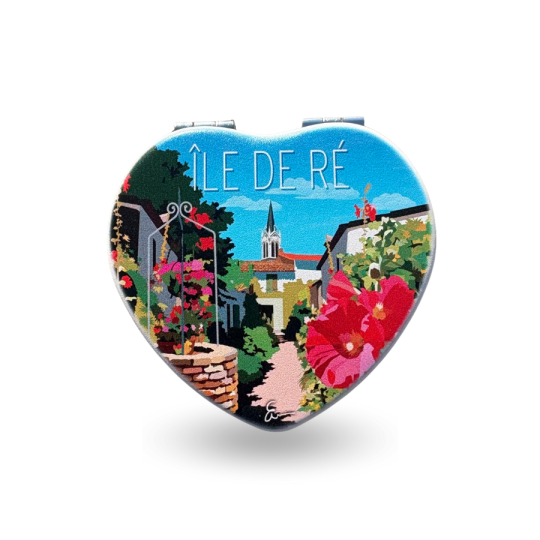 Miroir de poche - Ruelle fleuries de l'Île de Ré