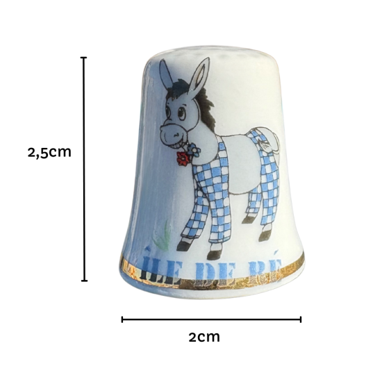 Collector's thimble donkey in blue panties