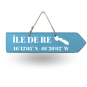 Wooden directional sign - Île de Ré right arrow