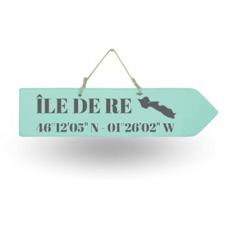 Pancarte en bois directionnelles - Île de Ré flèche droite