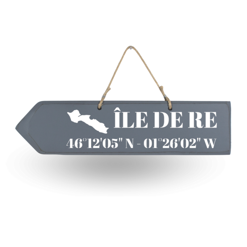 Wooden directional sign - Île de Ré left arrow
