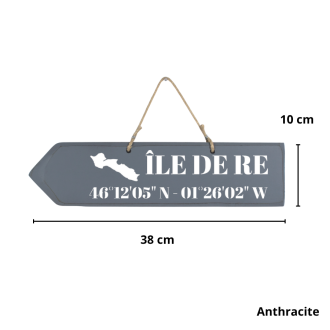 Wooden directional sign - Île de Ré left arrow