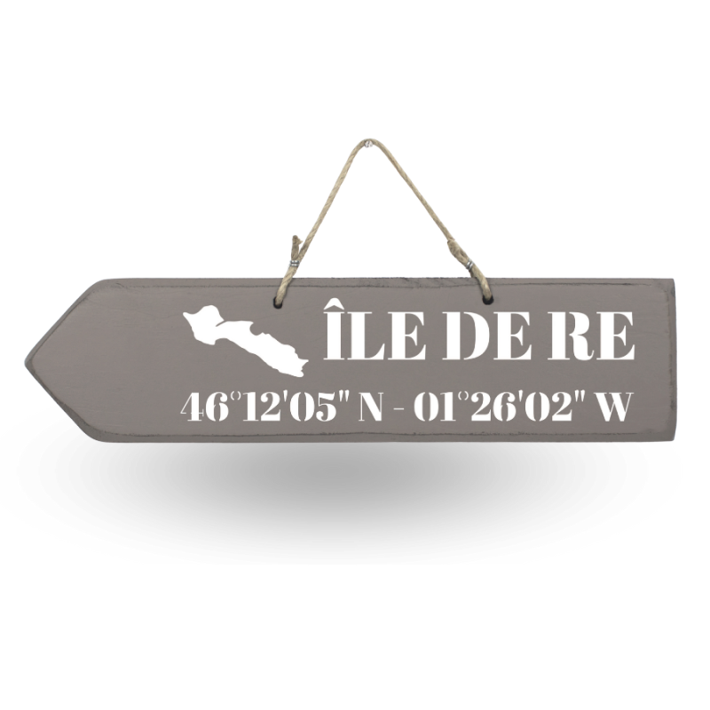 Wooden directional sign - Île de Ré left arrow