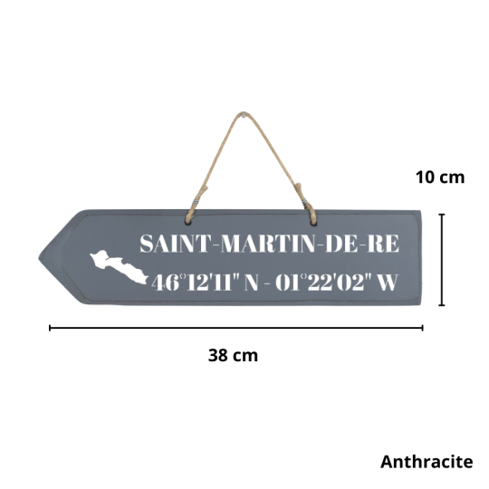 Wooden directional sign - St Martin de Ré left arrow