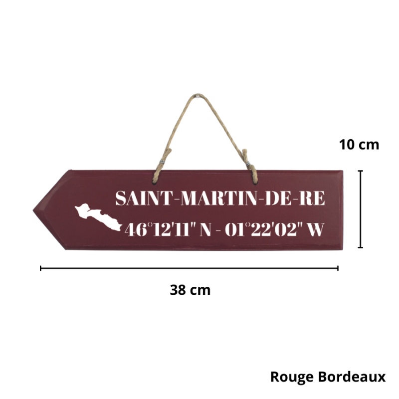 Wooden directional sign - St Martin de Ré left arrow