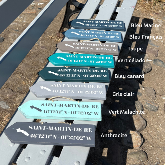 Pancarte en bois directionnelles - St Martin de Ré flèche gauche