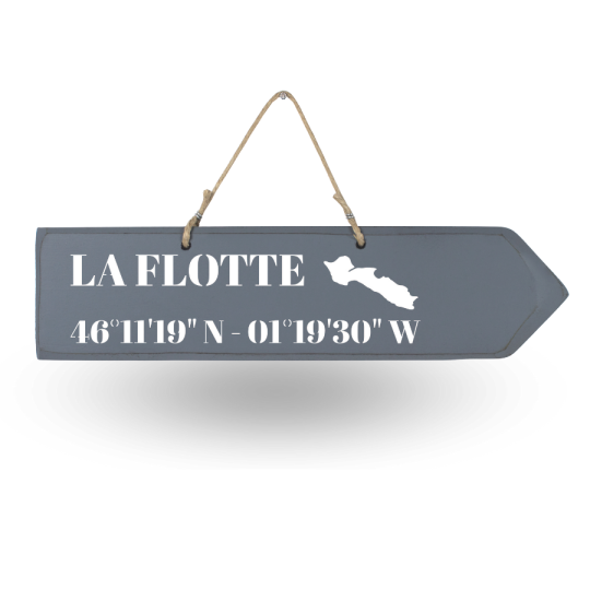 Pancarte en bois directionnelles - La Flotte en Ré flèche droite