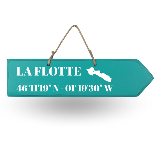 Wooden directional sign - La Flotte en Ré right arrow