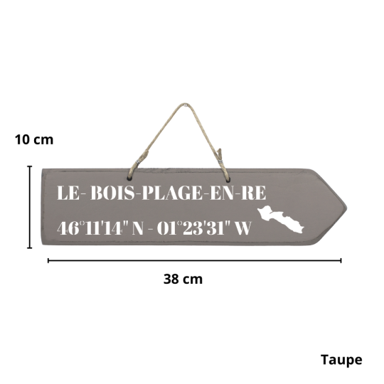 Pancarte en bois directionnelles - Le Bois Plage en Ré flèche droite