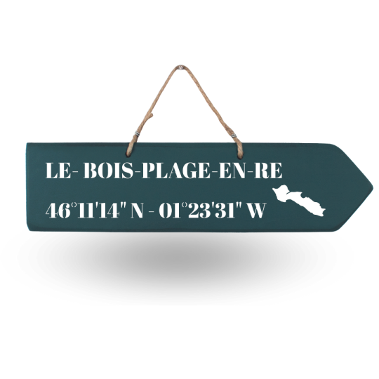 Wooden directional sign - Le Bois Plage en Ré right arrow