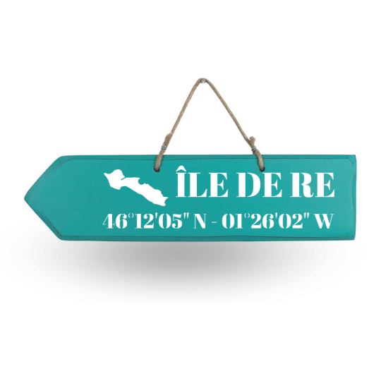 Wooden directional sign - Île de Ré left arrow
