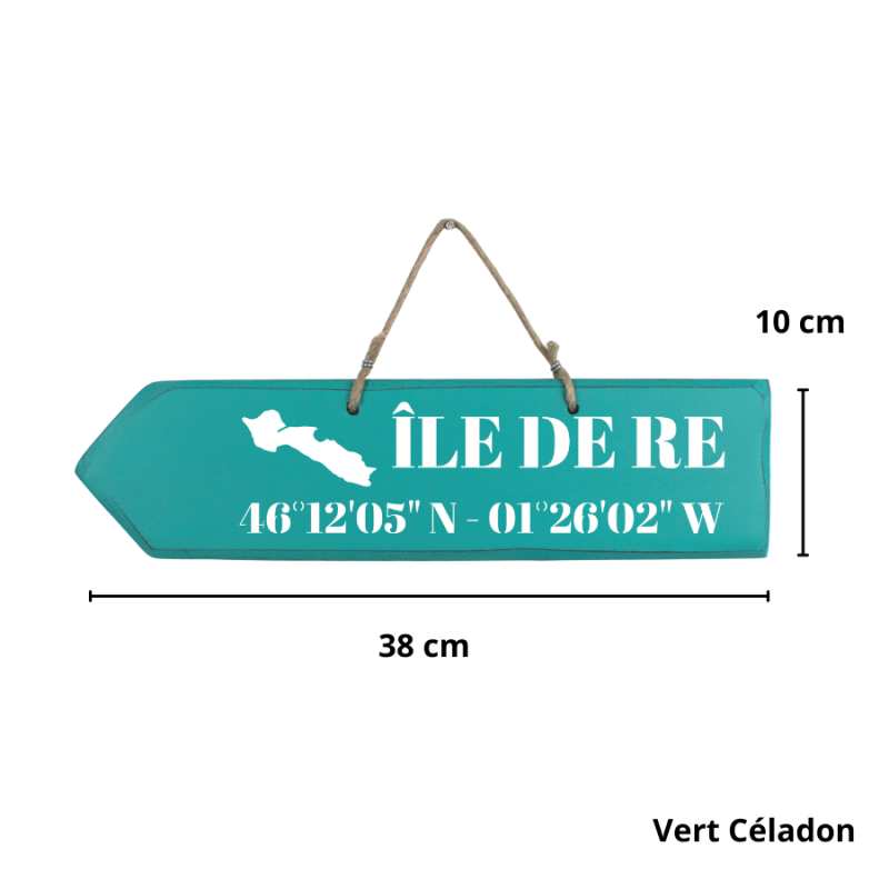 Wooden directional sign - Île de Ré left arrow