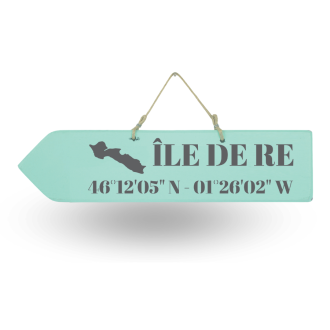 Wooden directional sign - Île de Ré left arrow