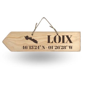 Pancarte en bois directionnelles - Loix flèche gauche