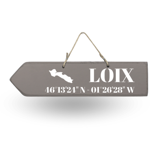 Wooden directional sign - Loix left arrow