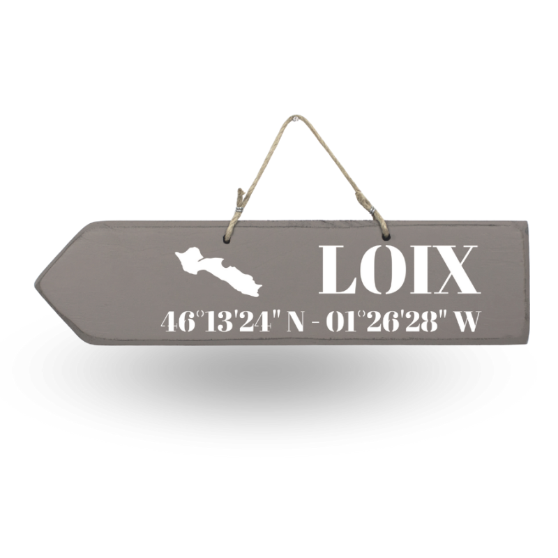 Wooden directional sign - Loix left arrow