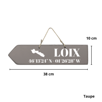 Wooden directional sign - Loix left arrow