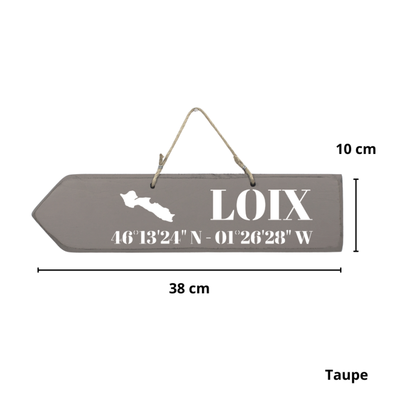 Pancarte en bois directionnelles - Loix flèche gauche