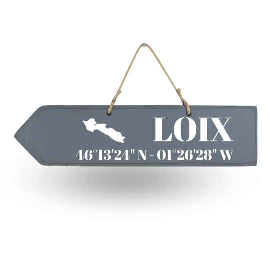 Wooden directional sign - Loix left arrow