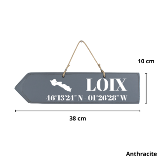 Pancarte en bois directionnelles - Loix flèche gauche