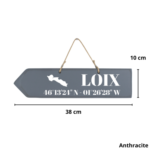 Wooden directional sign - Loix left arrow